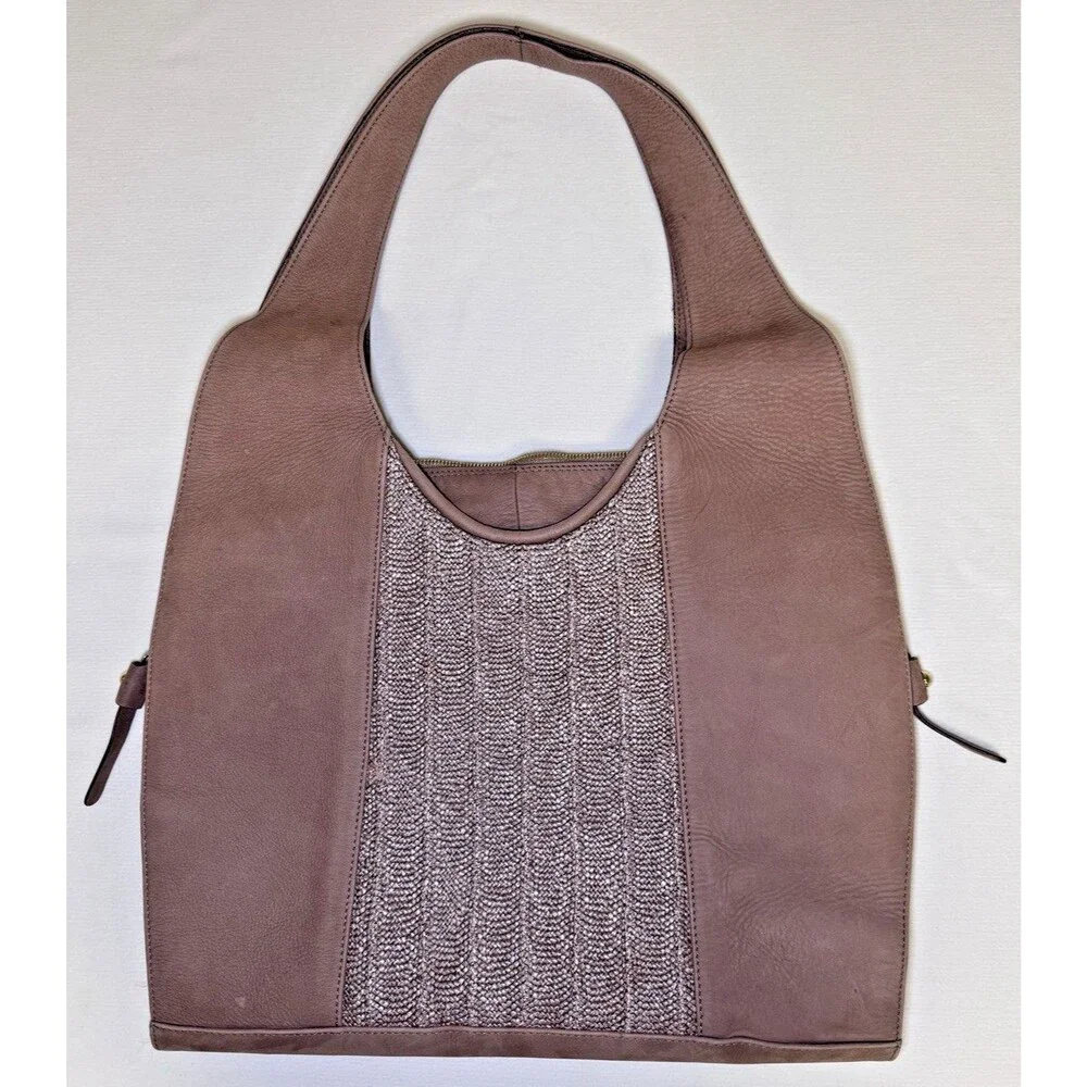 Stuart Weitzman Brown Suede Woven Hobo Bag Shoulder